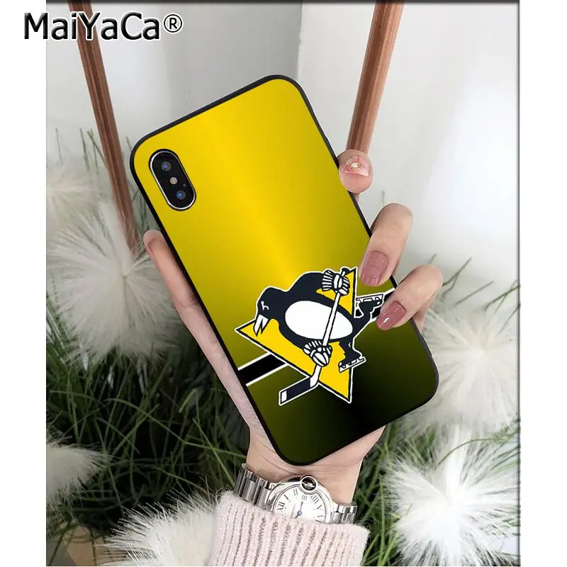 MaiYaCa Питтсбург Пингвинс ТПУ Мягкий силиконовый чехол для телефона для iPhone X XS MAX 6 6s 7 7plus 8 8Plus 5 5S SE XR