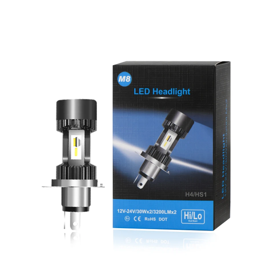 Plug& play 30 Вт 3200lm MEC светодиодный H4 Мотоцикл головной светильник совмещенный дальний/ближний свет HS1 P43T авто скутер светильник 6000K белый 12/24V