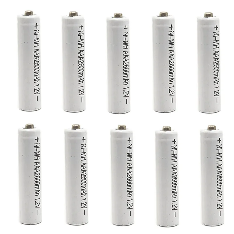 10 шт 2600mAh Ni MH батареи 1 2 V перезаряжаемые AAA экологически чистые подходят для