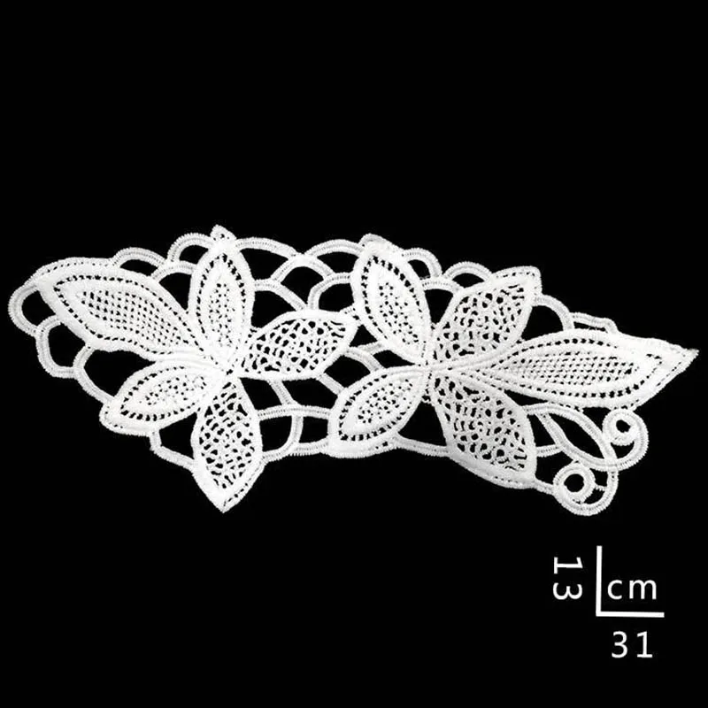 1 шт. кружевной воротник с вышивкой черно-белый | Дом и сад