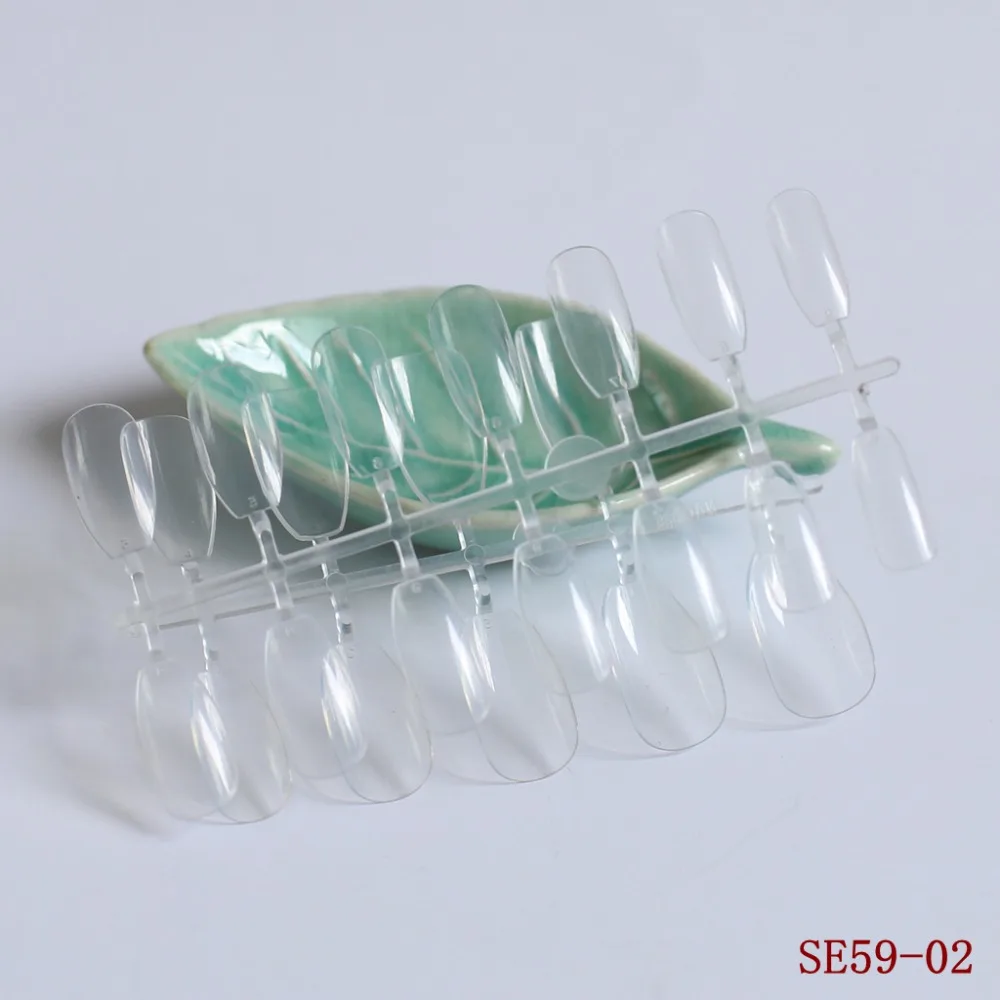 24 шт./компл. накладные ногти прозрачные полупрозрачные французские акриловые УФ