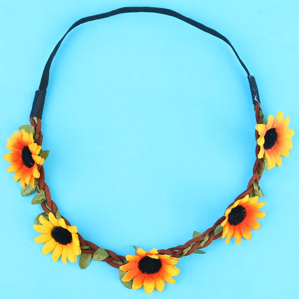 Новая Мода Дейзи подсолнечника повязка гирлянда Винтаж фестиваль богемный Стиль