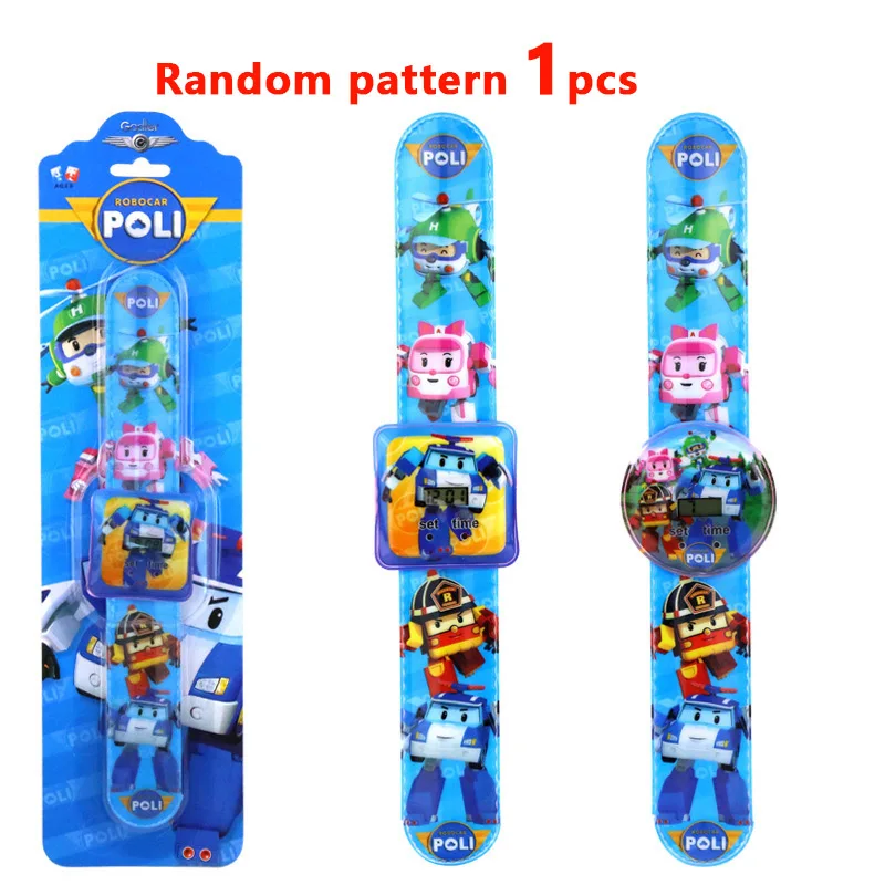 11 стилей robocar poli игрушка мультфильм узор Цифровой 3D проекционные часы светодиодный дисплей детские часы игрушки для мальчиков девочек Relogio - Цвет: 1