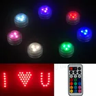 10-кратный светодиодный мини-светильник с пультом дистанционного управления, водонепроницаемый, с батареей, для вечеринки, свадьбы, Рождества, Декор, кальян, стол для Хэллоуина