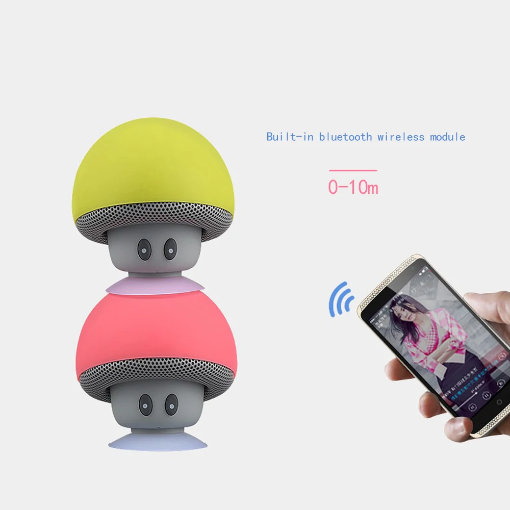Портативный динамик беспроводной Bluetooth Гриб с микрофоном мини для компьютера