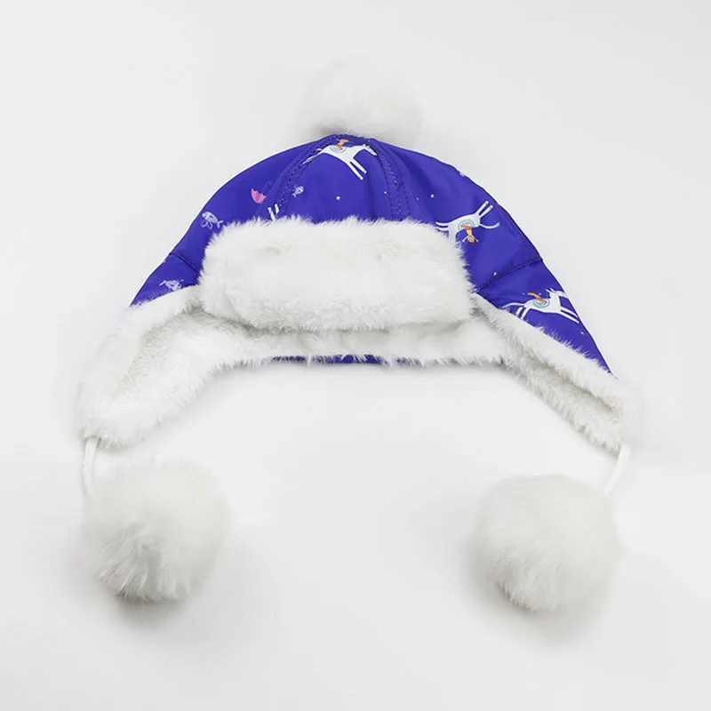 Очень мягкий кроличий мех детская шапка с ушами зимняя армейская для маленьких