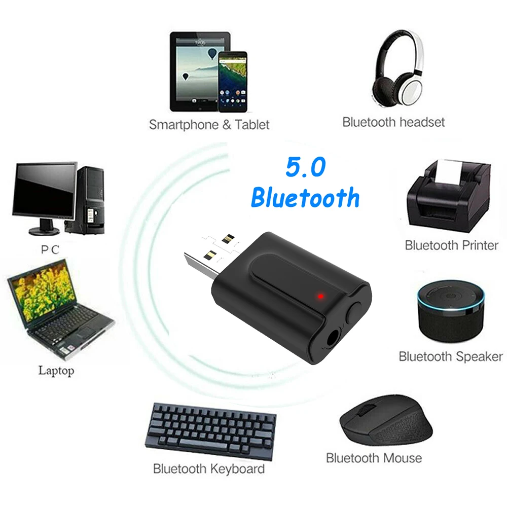 USB Bluetooth Dongle Adapter 5.0 for PC Computer Speaker Wireless Mouse Bluetooth Music Audio Receiver Transmitter aptx