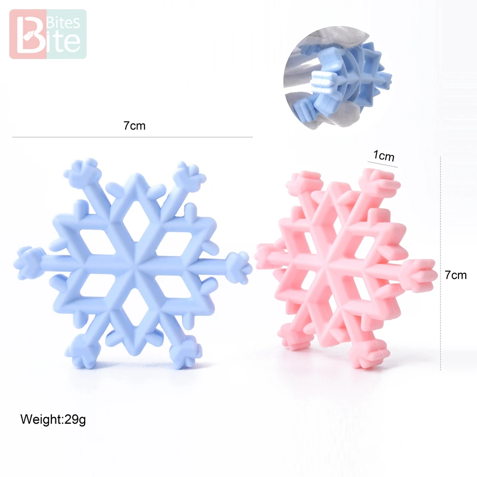 Bite Bites 1pc Silicone Teether Christmas Gifts Tree Snowflake Pacifier Chain Making Food Grade Silicone Sika Deer Baby Teether