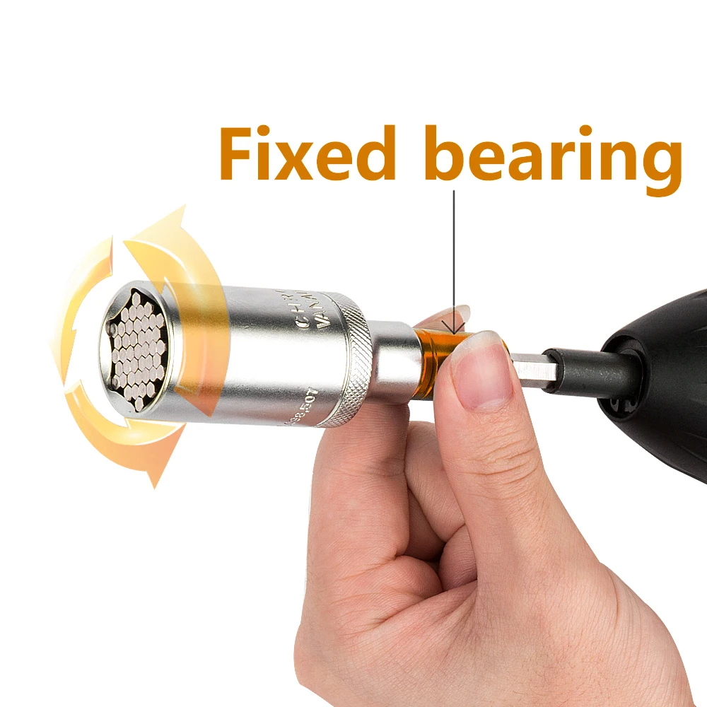 

9mm-21mm 11/31in-13/16in Universal Wrench Multi Function Ratchet Universal Socket Power Drill Adapter Car Hand Tools Repair Kit