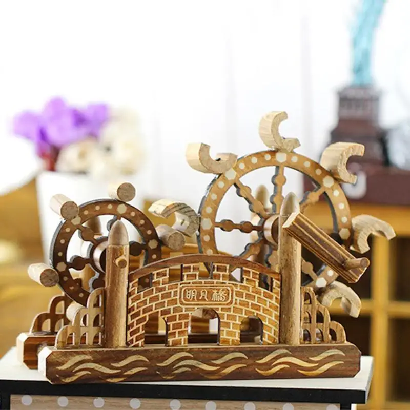 Дети DIY водяные колеса сосновые Модели Строительные наборы Детские ручные в