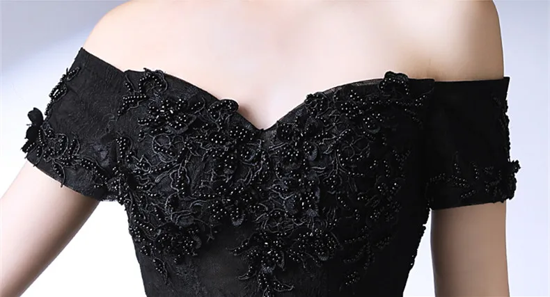 JaneVini 2018 Black Tulle Bridesmaid Dresses A Line Boat Neck Lace Applique Beaded Backless Floor Length Vintage Long Prom Gowns | Свадьбы и