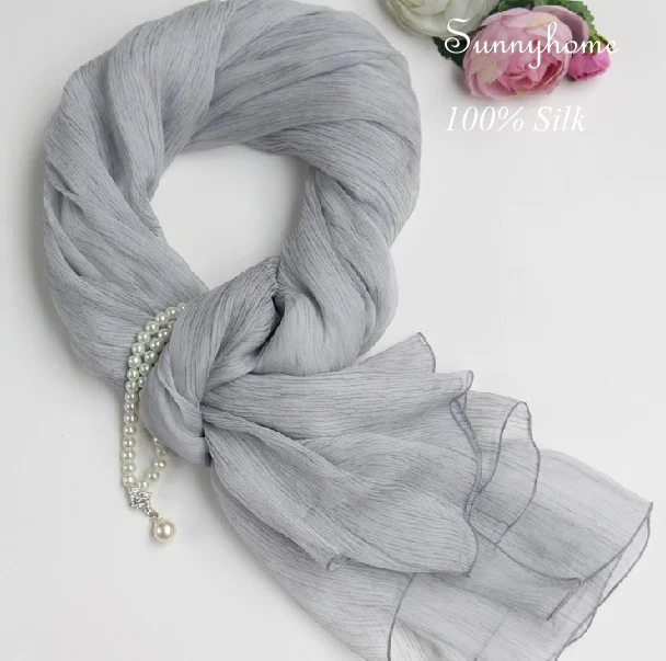 Chalinas Y Pashminas 100% PureTwill шелковый шарф Хиджаб 2016 летние пляжные шали и шифоновые шарфы