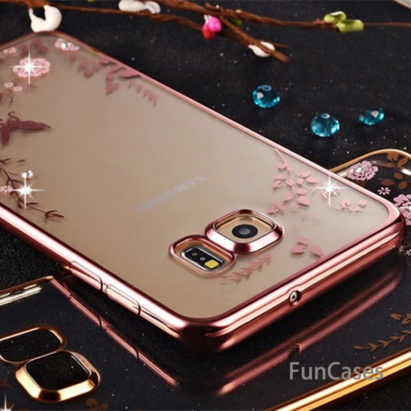 Прозрачный чехол со стразами чехол для samsung S8 S9 A8 A6 J4 J6 плюс A7 чехол из силикона и термополиуретана Fundas для Note 9 8 J3 J5 J7 A5 A3 S7 S6