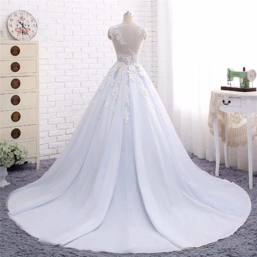 Женское свадебное платье из тюля ТРАПЕЦИЕВИДНОЕ ПЛАТЬЕ с коротким рукавом и