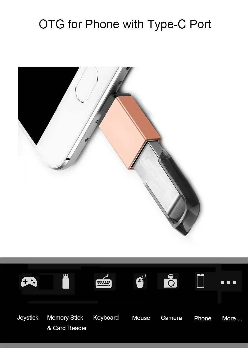Металлический адаптер USB 3.0 Type C OTG (папа) 3 1 A (мама)|Адаптеры Type-C| |