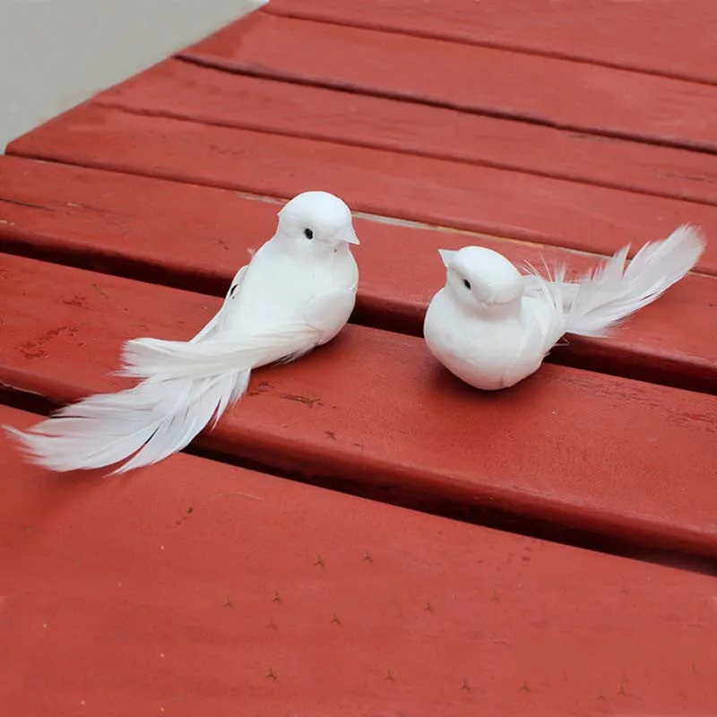 10PCS Artificial Foam Feather White Birds With Magnet Decorative Fake Doves for Wedding Party Home Garden Decoration gift favor |