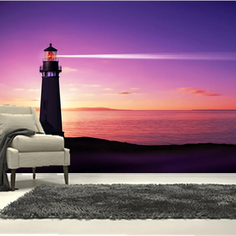 

Custom 3D large mural,ray of light emitted from a beacon in the colorful sky ,living room sofa TV wall bedroom wall paper