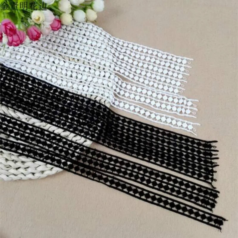 2 ярдов/партия кружево лента тесьма кружевная отделка ручной работы с вышивкой