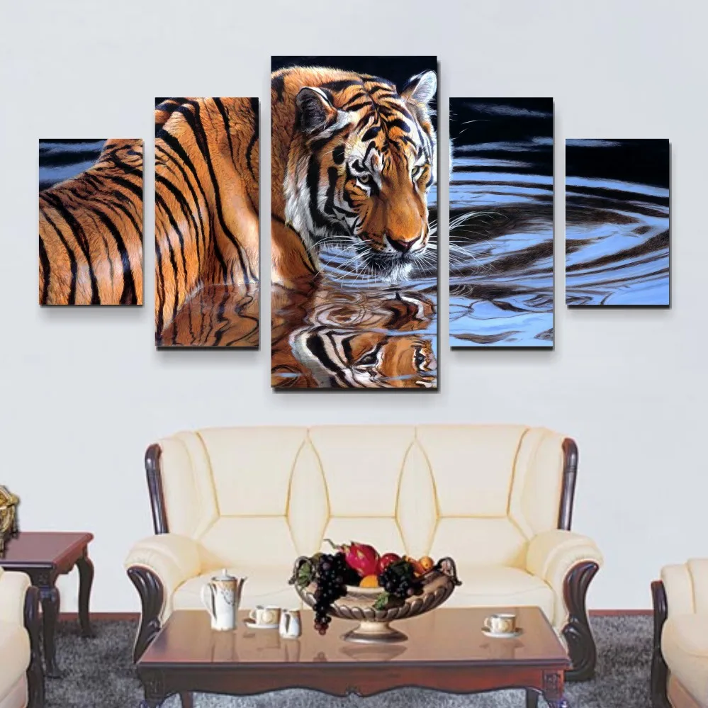 5 шт. декоративные картины на холсте с принтом животных|art|tiger webcamstiger jewerly |