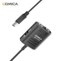 comica spx tc 3 5mmtrstrrs to type cusb c dual jack splitter microphone audio adapter cable for huawei samsung smartphone