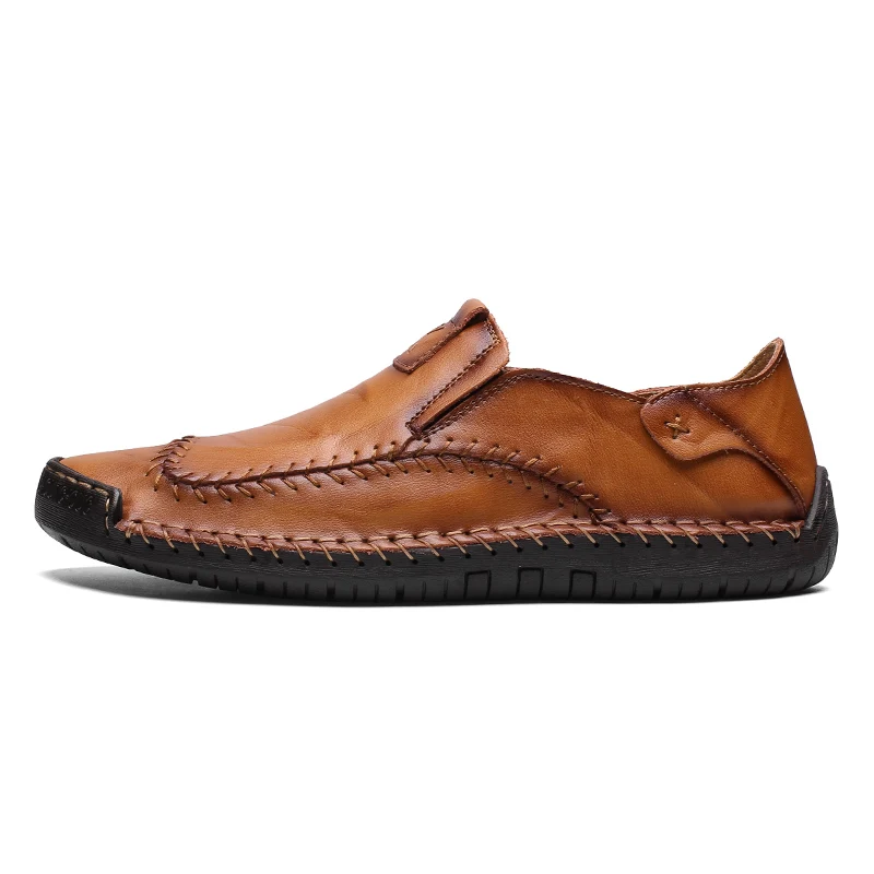 Big Size Men Genuine Leather Shoes Casual Soft Loafers Mens Moccasins Flat Boat Walking Driver Footwear M555 | Обувь