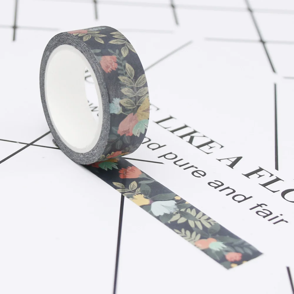 1,5 см* 7 м синий Кам цветы васи ленты DIY украшения Скрапбукинг планировщик изоляционная лента клейкая лента этикетка наклейка канцелярские
