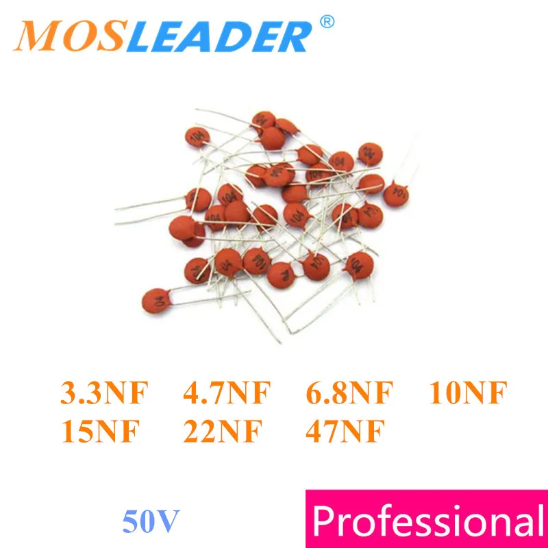 Керамический конденсатор Mosleader 1000 шт. 50 в 3300P 4700P 6800P 332 НФ 472 682 103 153 223 10 нФ 473 15 22 47