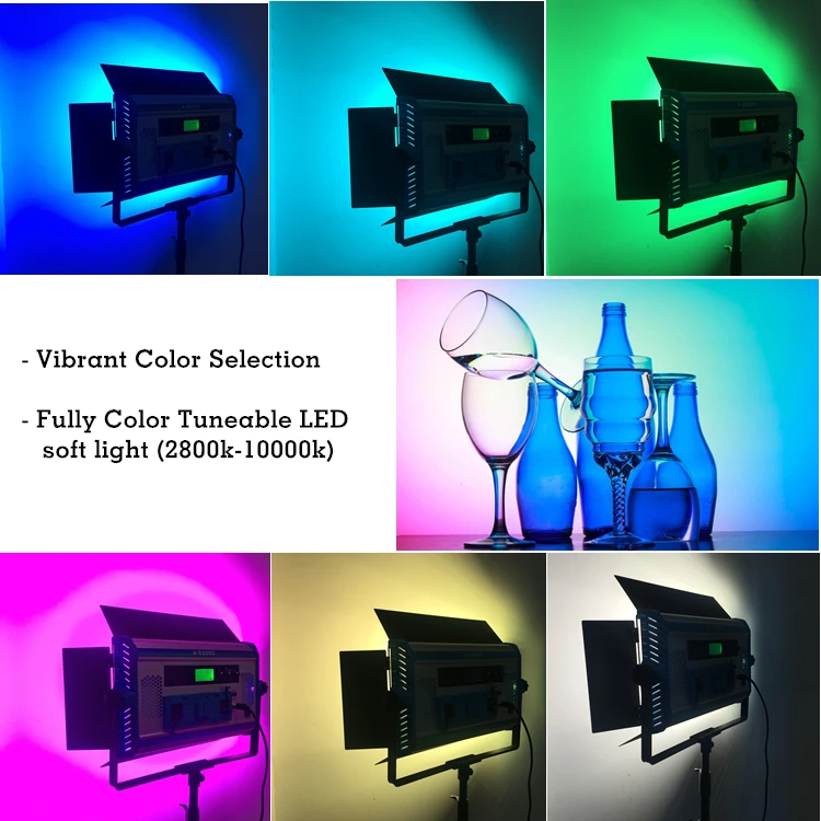 Yidoblo, A-2200C, с регулируемой яркостью, 140 Вт, RGB, 4 цвета, профессиональный светодиодный светильник, видео пленка, светодиодный светильник, панель с ЖК-экраном, приложение для телефона, дистанционное управление