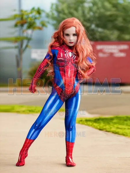 Высококачественный костюм Мэри Джейн MJ Spider Girl Детский супергероя из лайкры