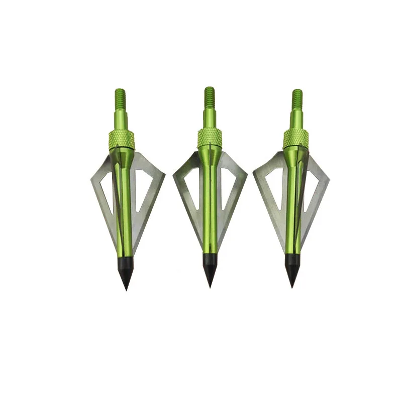 

12Pcs Hunting Arrow Tips 100 Grains Arrow Points Compound Bow Archery Arrowheads Blades Arrowhead Shooting 3 Fixed Blades Acc