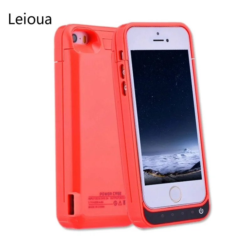 Leioua 4200 мАч перезаряжаемый Ультратонкий чехол для батареи Iphone 5 5c 5s Se портативного