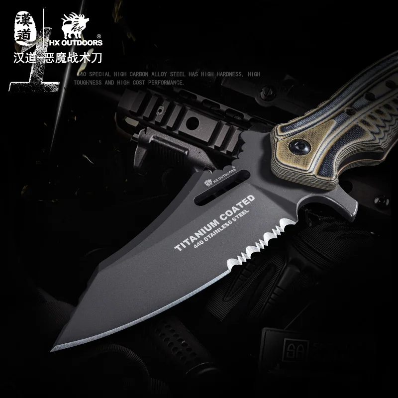 HX открытый крутой прямой фиксированный нож Походный для выживания охотничий