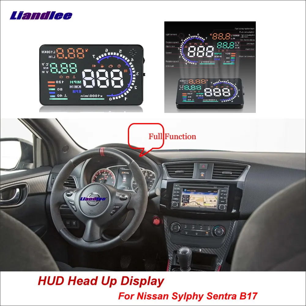 Liandlee Автомобильный дисплей HUD для Nissan Sylphy Sentra B17 2012 2018 динамический компьютер