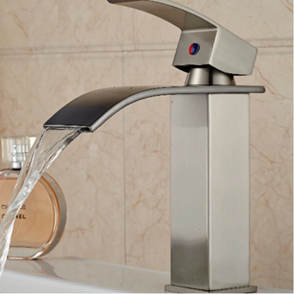 Новое поступление никелевый Матовый Твердый латунный кран для ванной раковины