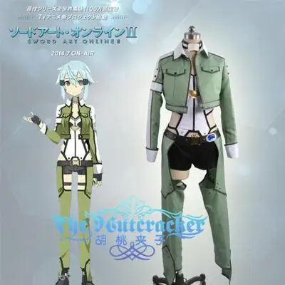 Light Green Costume Аниме Sword Art Online Косплей Костюм Асада шино военная одежда для женщин и мужчин SAO Gun Gale онлайн косплей костюмы - Цвет: Light Green Costume