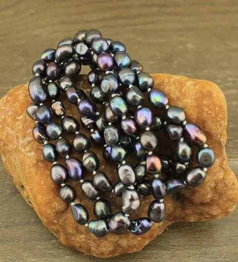 Ожерелье ручной работы с узелком Павлин длинное жемчужное украшение хороший