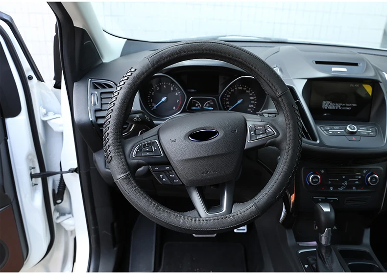 Lsrtw2017 натуральная кожа автомобиля рулевое колесо Крышка для Ford Kuga ESCAPE