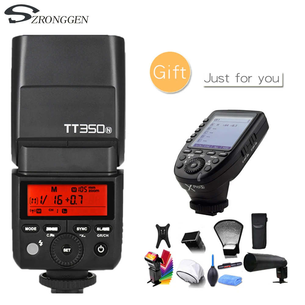 Мини-вспышка Godox TT350N 2 4G TTL HSS с триггерным передатчиком Xpro-N для Nikon | Электроника