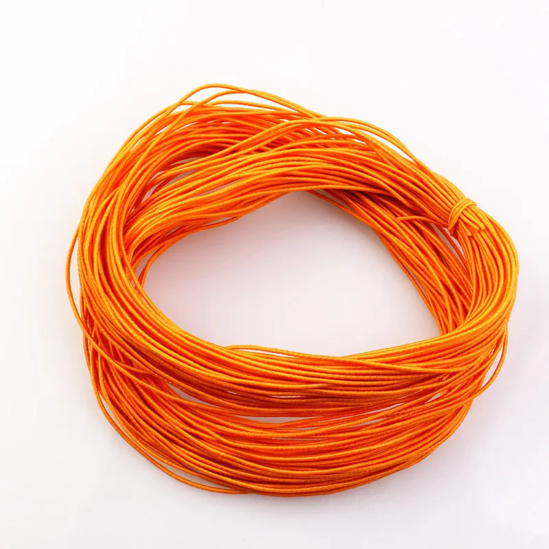 Orange 12 м 1 мм Плетеный эластичный шнур Бисероплетение нитей тянущаяся струнная ткань крафтовые шнуры для изготовления ювелирных изделий 23 Цвета - Цвет: Orange