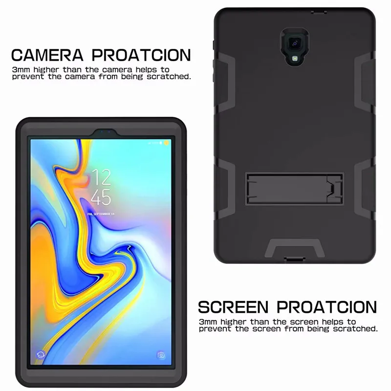 Black Чехол для samsung Galaxy Tab A 10,5 T590 T595 SM-T595 T597 чехол для планшета противоударный сверхпрочный с подставкой - Цвет: Black