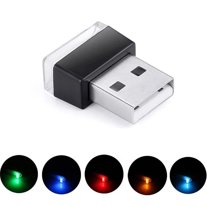 Автомобильный USB светодиодный светильник, декоративная лампа, аварийное освещение, универсальный портативный ПК, подключи и играй, красный/синий/белый