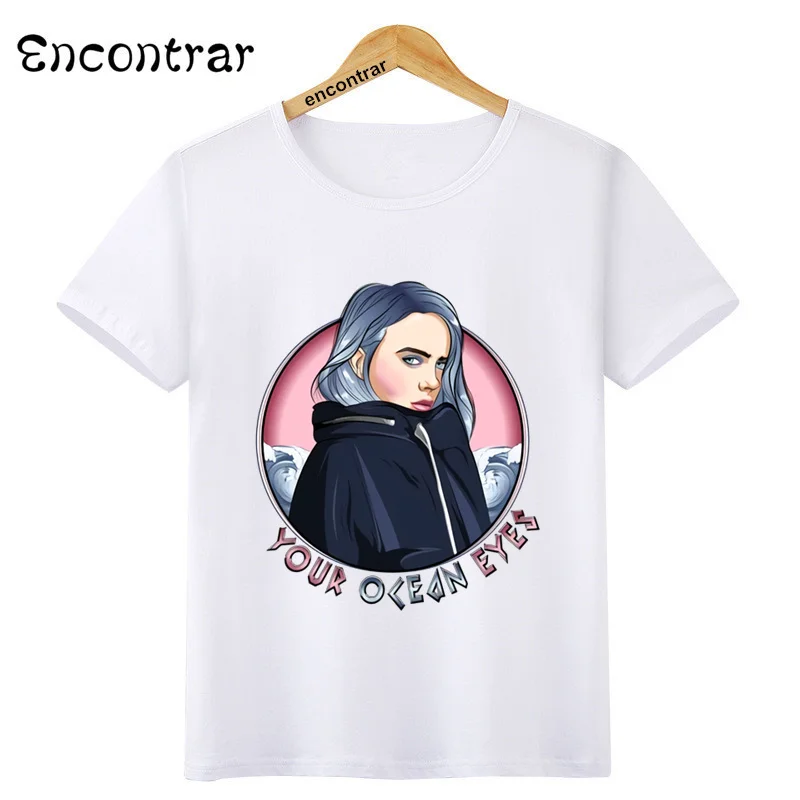 Billie Eilish/повседневные мужские футболки с круглым вырезом и принтом модные детские топы, футболка для мальчиков и девочек детская футболка с короткими рукавами г. HKP4569 - Цвет: HKP4569L