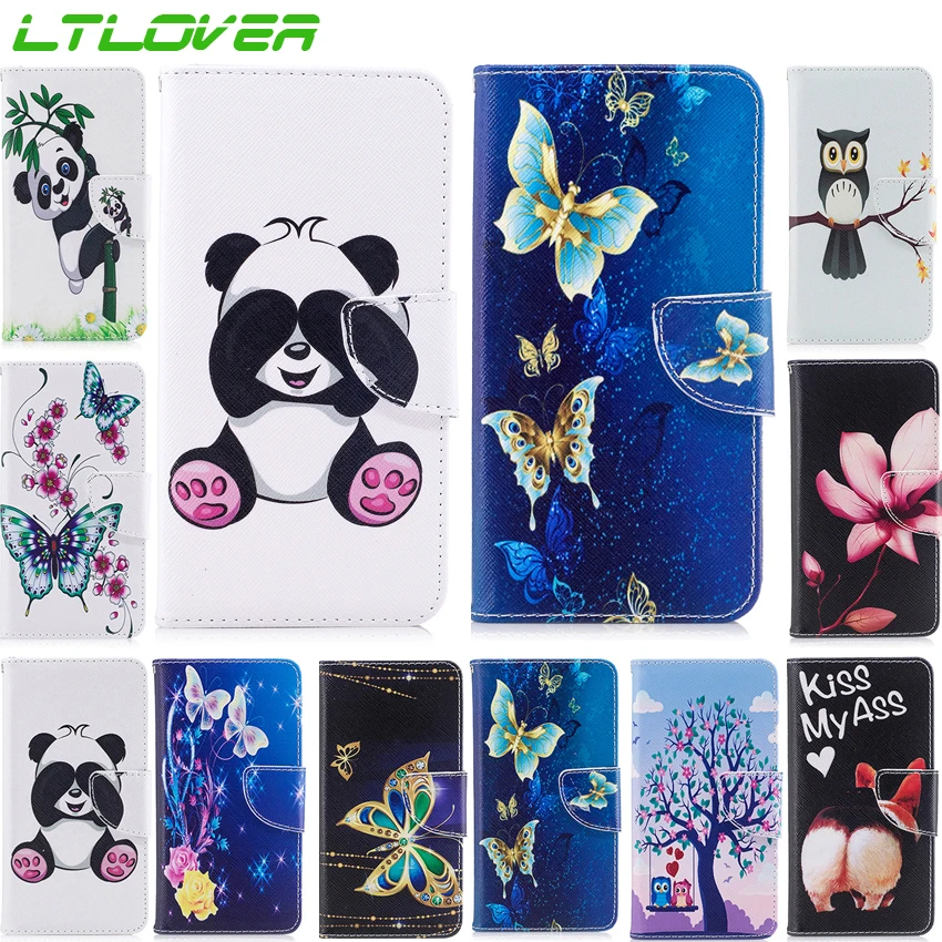 Для huawei Y5 II случаях новый мультфильм Panda бабочка PU Флип кожаный чехол для 2