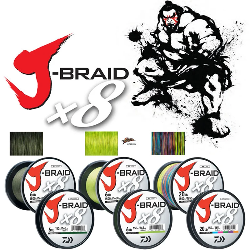Daiwa оригинальная J-BRAID X8 150 м 8 плетеная леска из мононити 10-60 фунтов, сделано в Японии