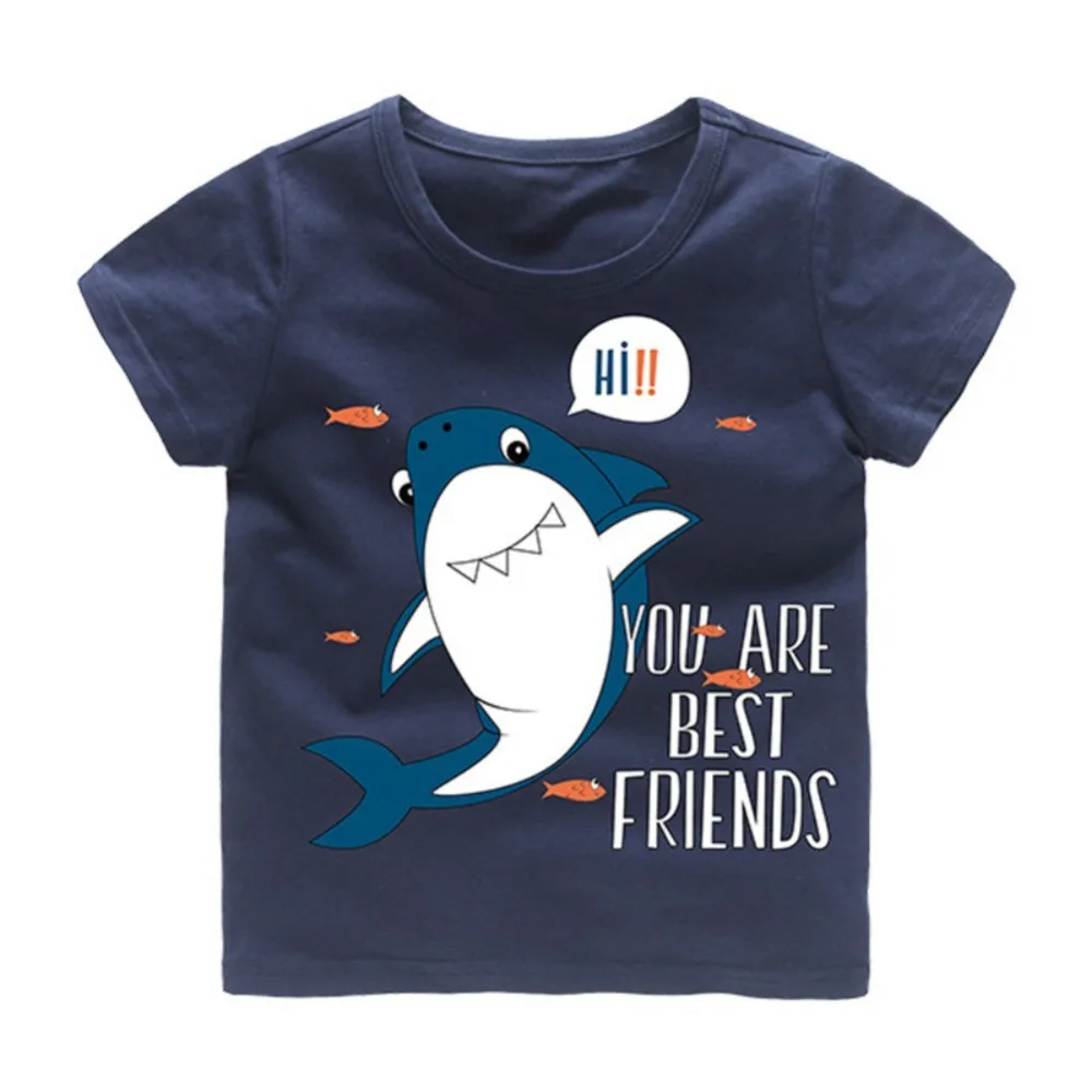 Хлопковые детские футболки для мальчиков летняя детская футболка с мультяшным