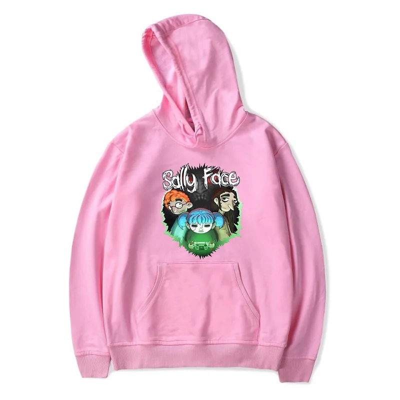 pink sally face top Новинка; Лидер продаж; толстовка с капюшоном для мальчиков и девочек; пуловеры с капюшоном; Розовая Толстовка с принтом «глаза Салли»; детская одежда - Цвет: pink sally face top