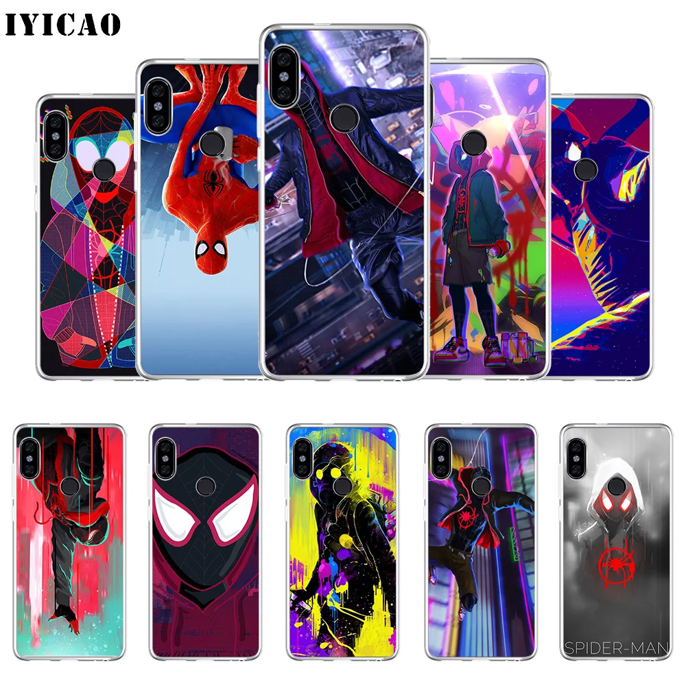 Мягкий силиконовый чехол для телефона IYICAO Spider Man in The Verse Xiaomi Redmi 4A 5A 6A Note 7 6 5 Pro Plus 4X