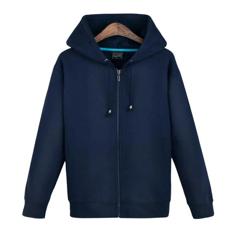 Хлопок кофты на молнии с капюшоном Для мужчин пары толстовка флис моды костюм спортивной Повседневное зима