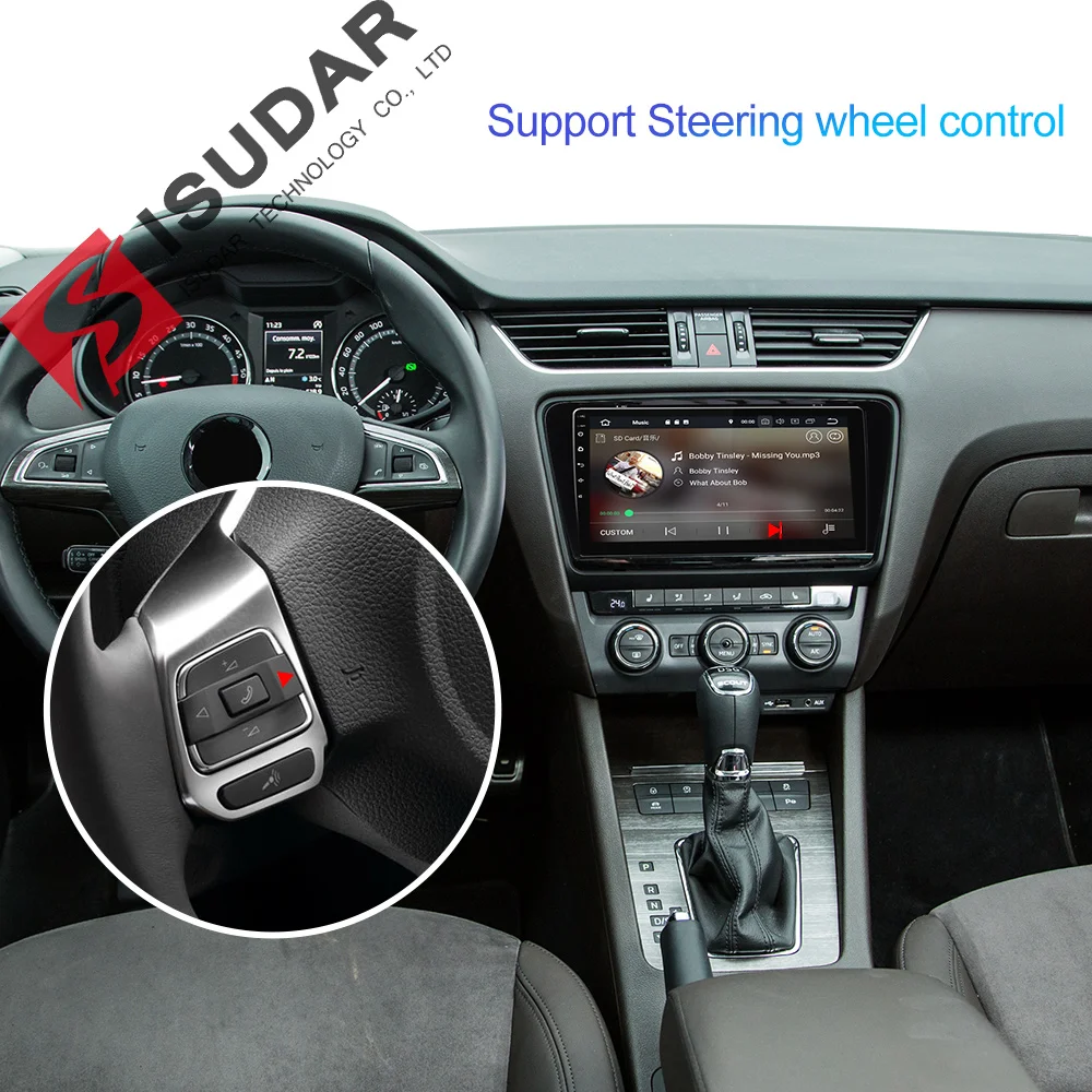 Isudar 1 Din Авто Радио Android 9 для Skoda/Octavia-Octa Core ram 4G rom 64G Автомобильный мультимедийный видео плеер gps USB DVR FM/AM