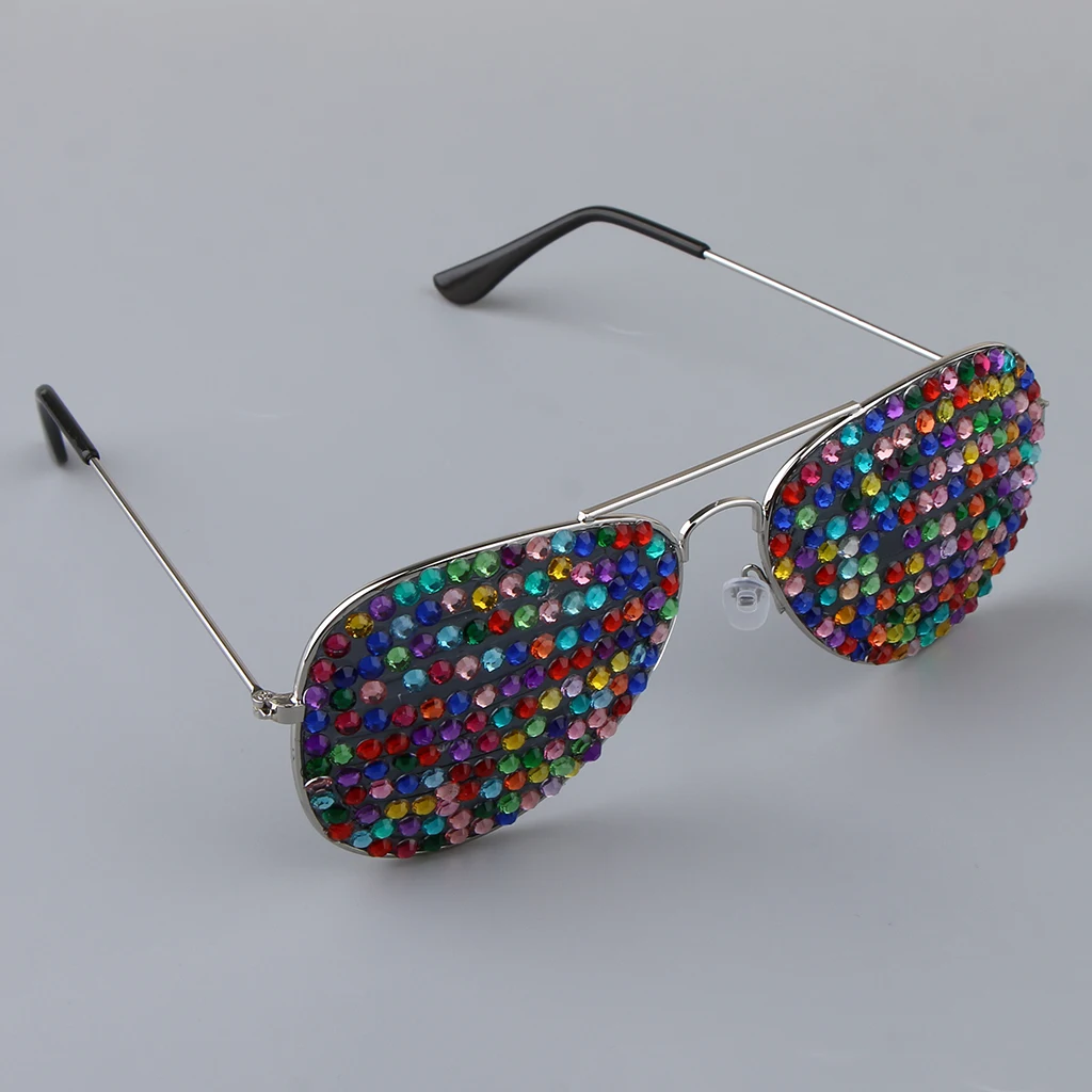 Adults Full Diamante Metal Eyeglasses Funny Stylish Party Glasses Photo Props Decoration Accessory | Тематическая одежда и